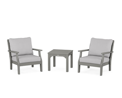 Martha Stewart by POLYWOOD® Chinoiserie 3-Piece Deep Seating Set in Slate Grey / Granite