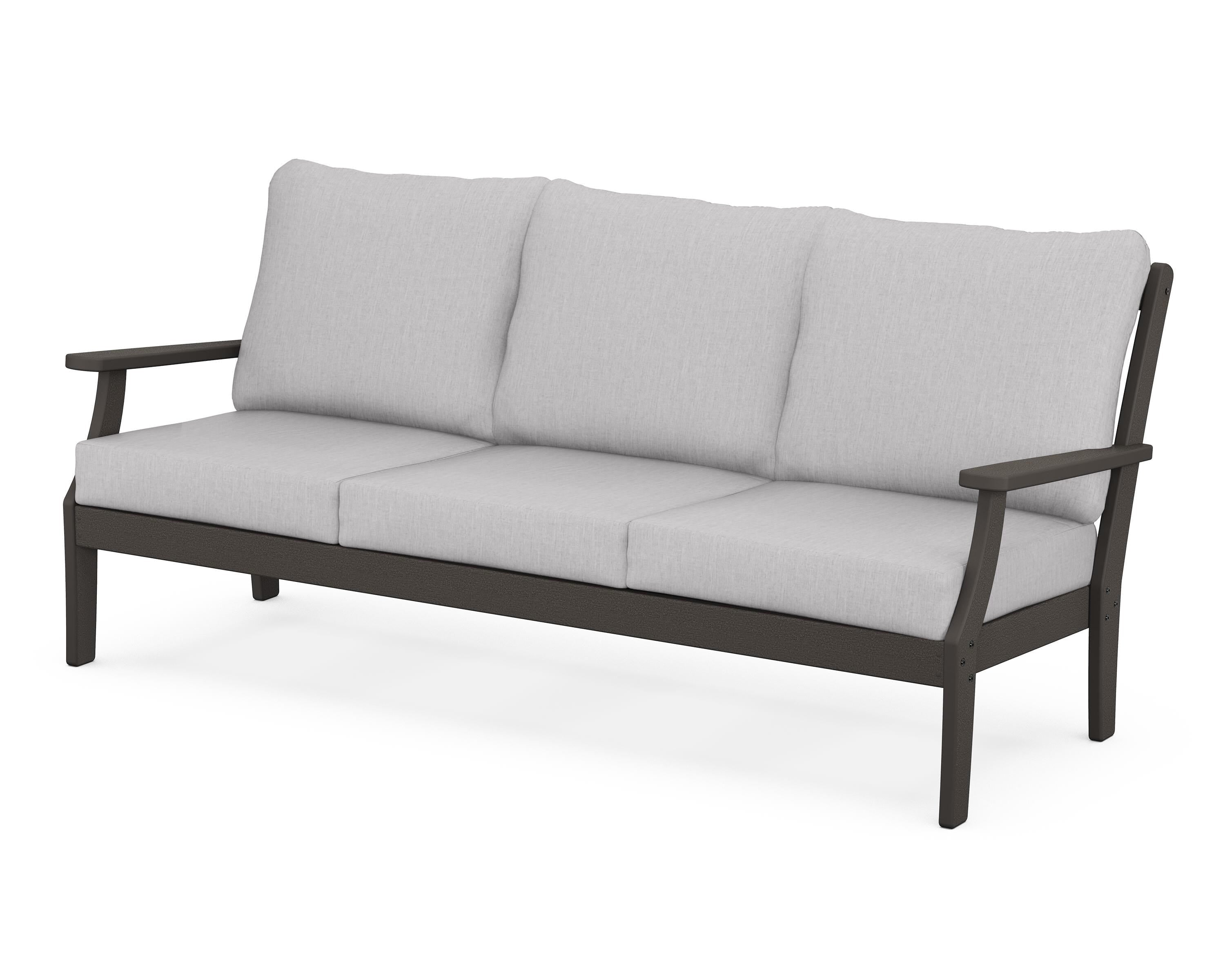 POLYWOOD® Braxton Deep Seating Sofa in Vintage Coffee / Granite