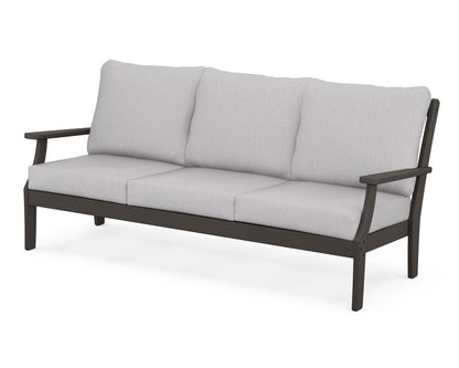 POLYWOOD® Braxton Deep Seating Sofa in Vintage Coffee / Granite