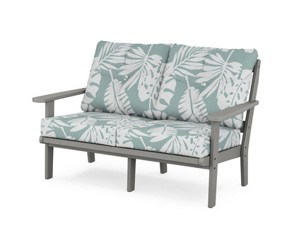 POLYWOOD® Mission Deep Seating Loveseat in Slate Grey / Leaf Glacier Spa