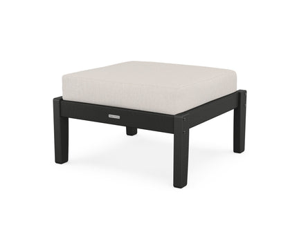 Martha Stewart by POLYWOOD® Chinoiserie Deep Seating Ottoman in Black / Cast Ash