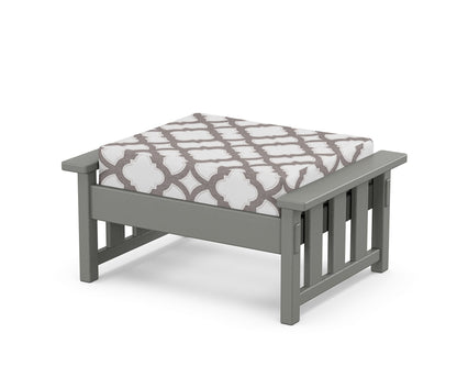 Martha Stewart by POLYWOOD® Acadia Deep Seating Ottoman in Slate Grey / Trellis Grey Mist