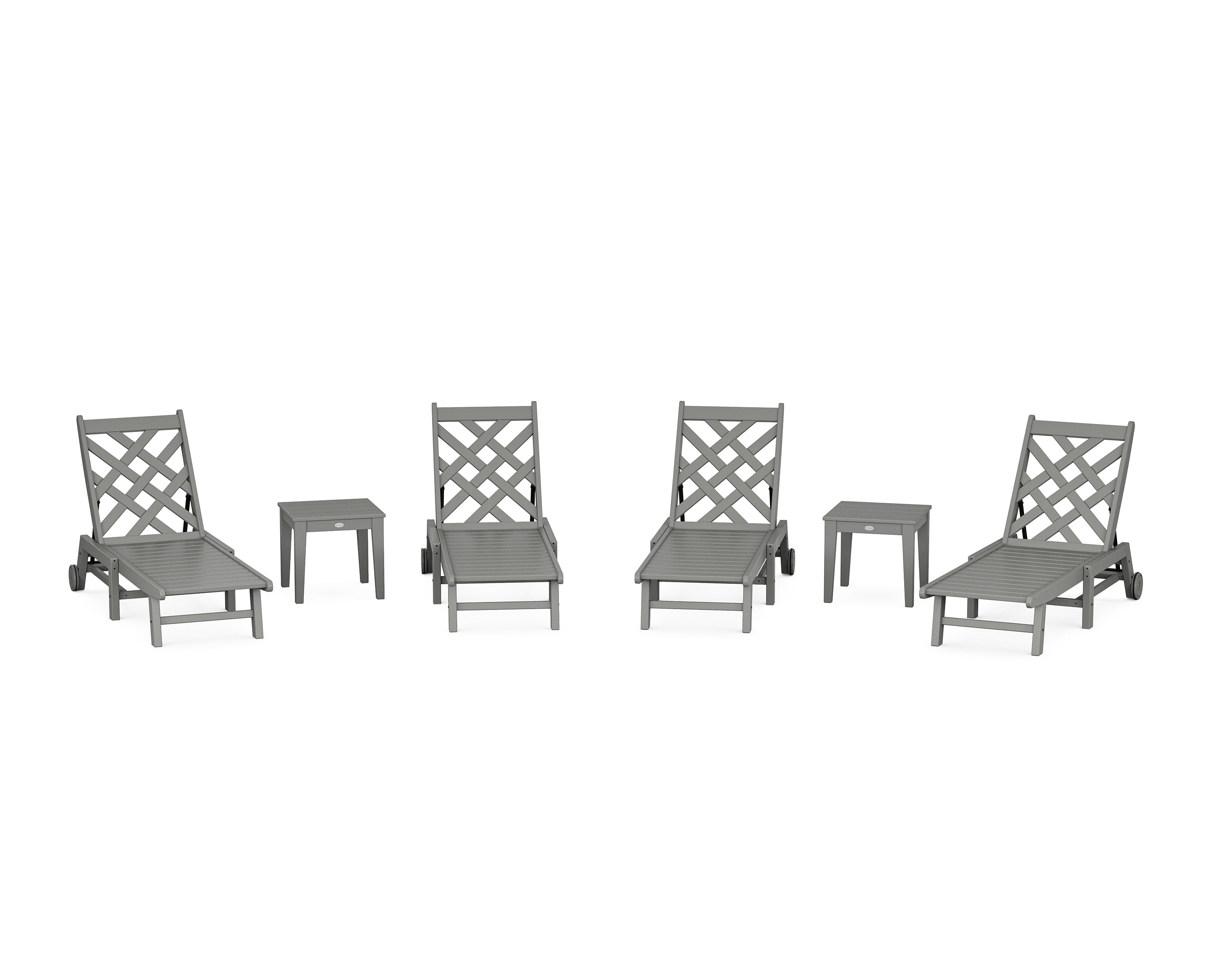 Country Living Wovendale 6-Piece Chaise Set with Wheels in Slate Grey