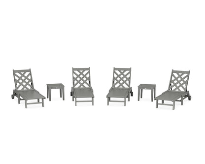 Country Living Wovendale 6-Piece Chaise Set with Wheels in Slate Grey