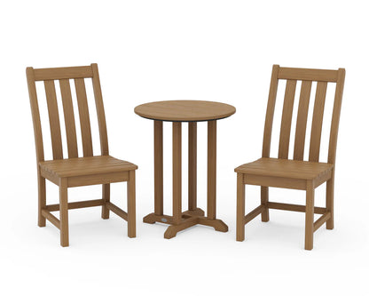 Vineyard Side Chair 3-Piece Round Dining Set
