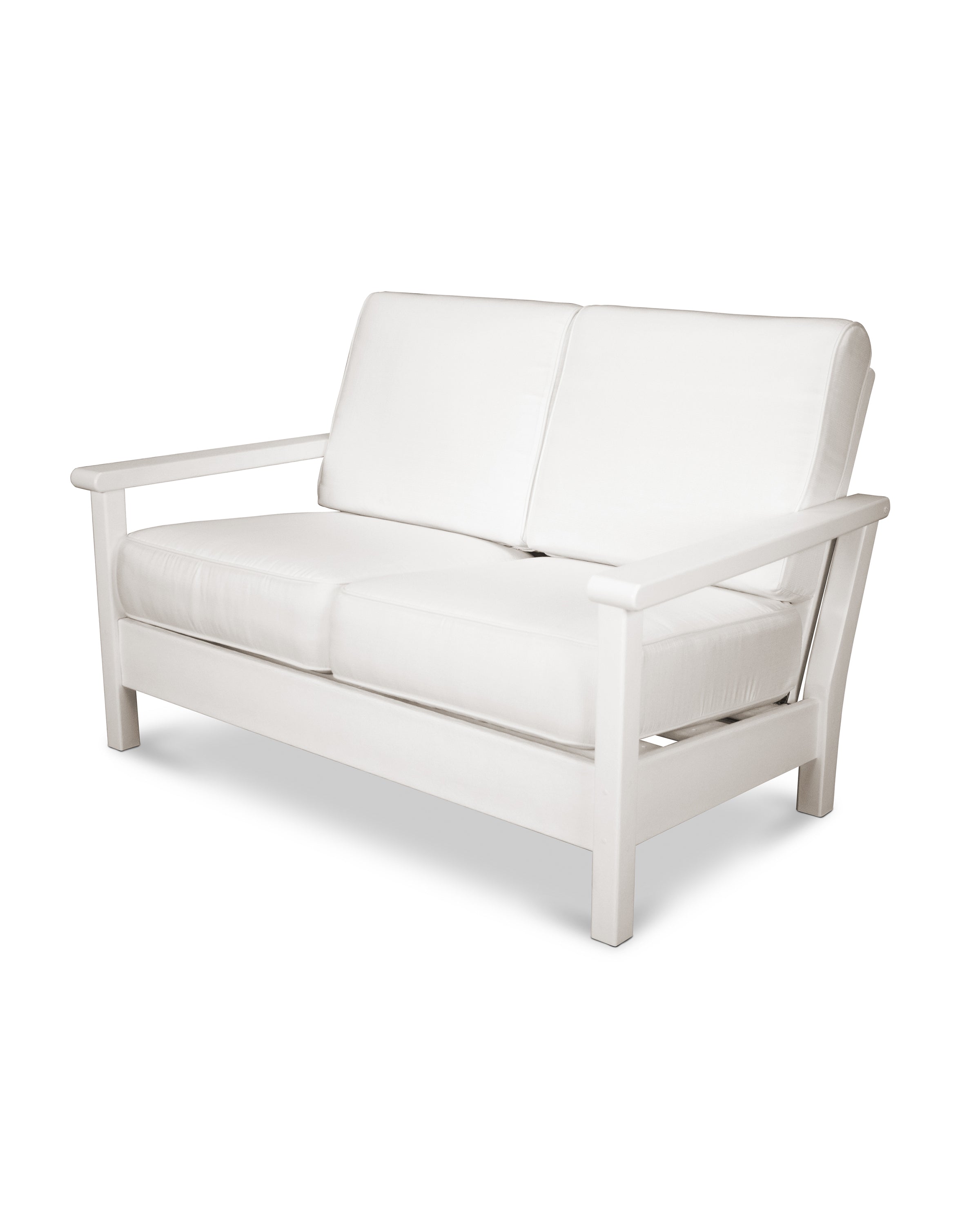 POLYWOOD® Harbour Deep Seating Loveseat in White / Natural