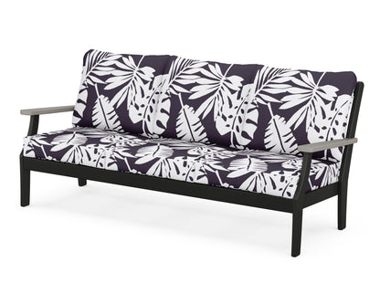 POLYWOOD® Braxton Deep Seating Sofa in Black / Driftwood / Leaf Navy