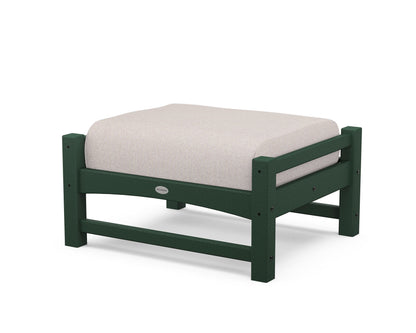 POLYWOOD® Club Ottoman in Green / Dune Burlap