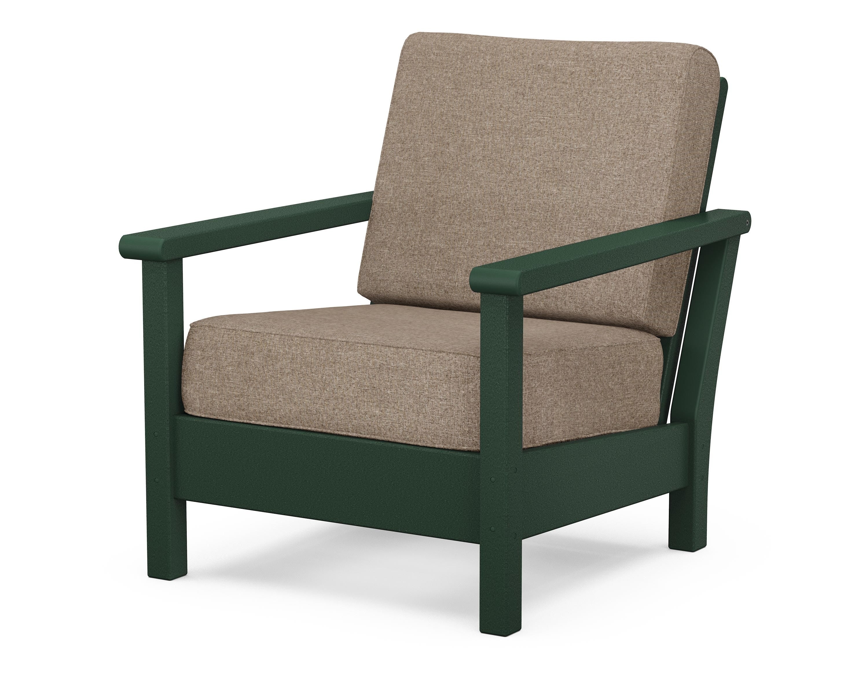 POLYWOOD® Harbour Deep Seating Chair in Green / Spiced Burlap