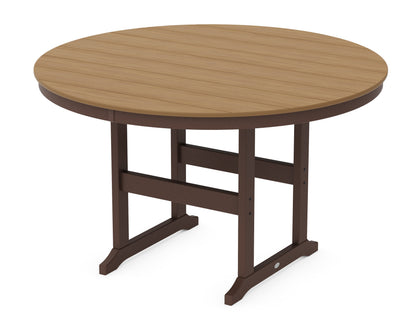 POLYWOOD® 60" Round Farmhouse Counter Table in Mahogany / Natural