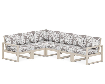 POLYWOOD® EDGE 6-Piece Modular Deep Seating Set in Sand / Leaf Grey Mist