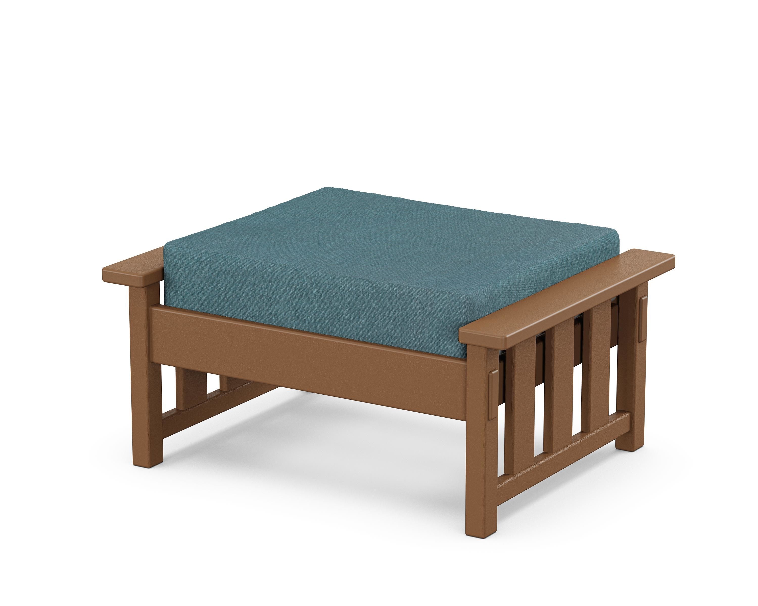Martha Stewart by POLYWOOD® Acadia Deep Seating Ottoman in Teak / Ocean Teal