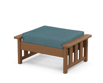 Martha Stewart by POLYWOOD® Acadia Deep Seating Ottoman in Teak / Ocean Teal