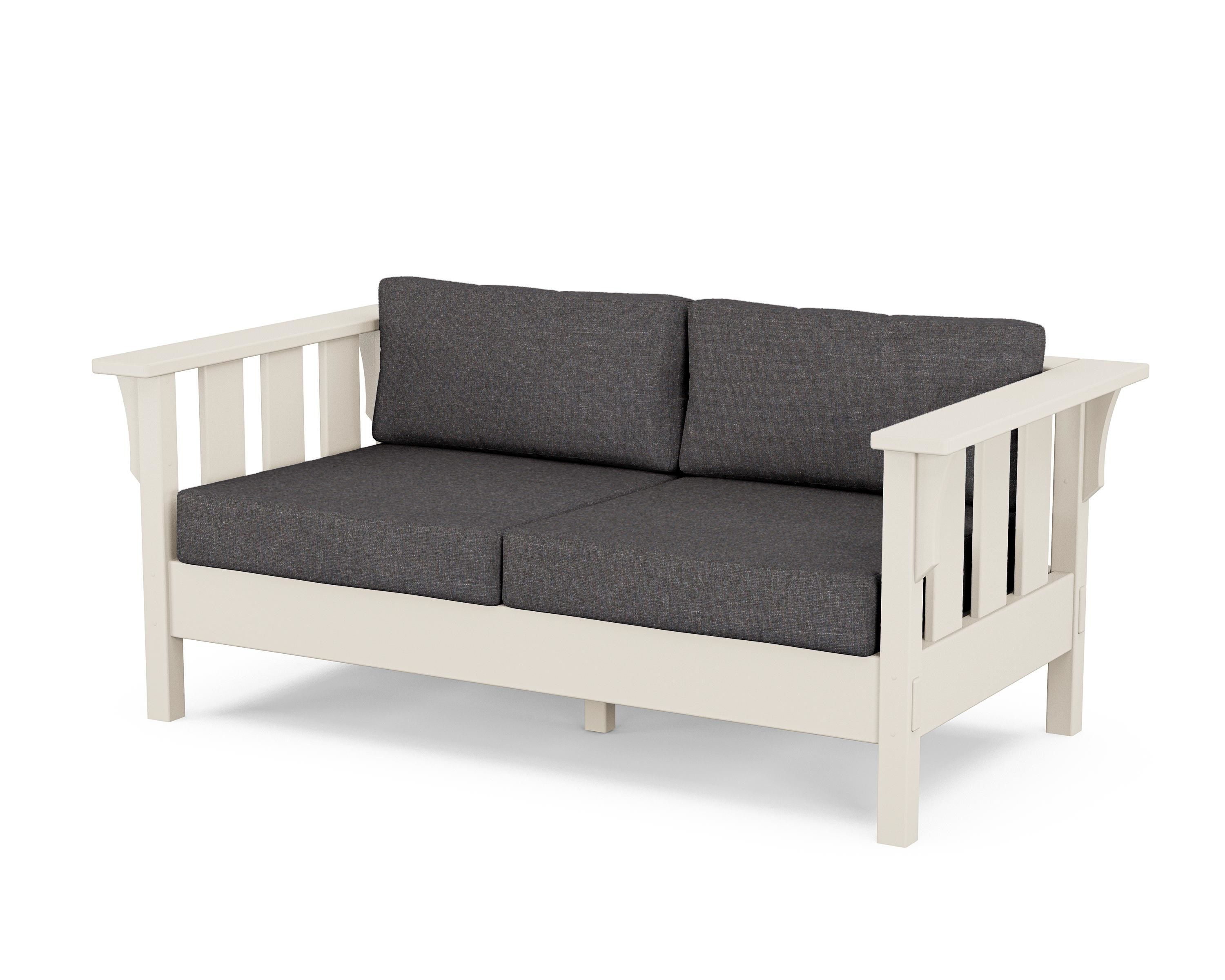 Martha Stewart by POLYWOOD® Acadia Deep Seating Loveseat in Sand / Ash Charcoal