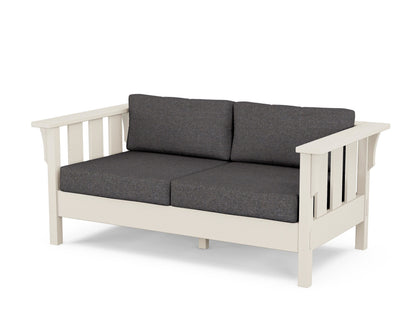 Martha Stewart by POLYWOOD® Acadia Deep Seating Loveseat in Sand / Ash Charcoal