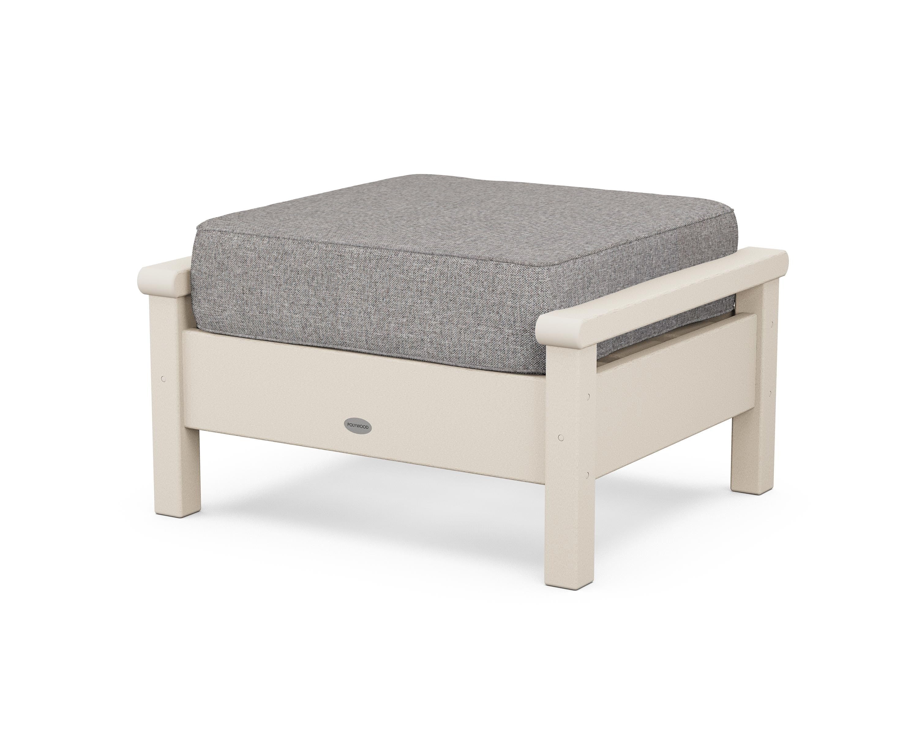 POLYWOOD® Harbour Deep Seating Ottoman in Sand / Grey Mist
