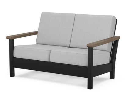 POLYWOOD® Harbour Deep Seating Loveseat in Black / Kona / Granite