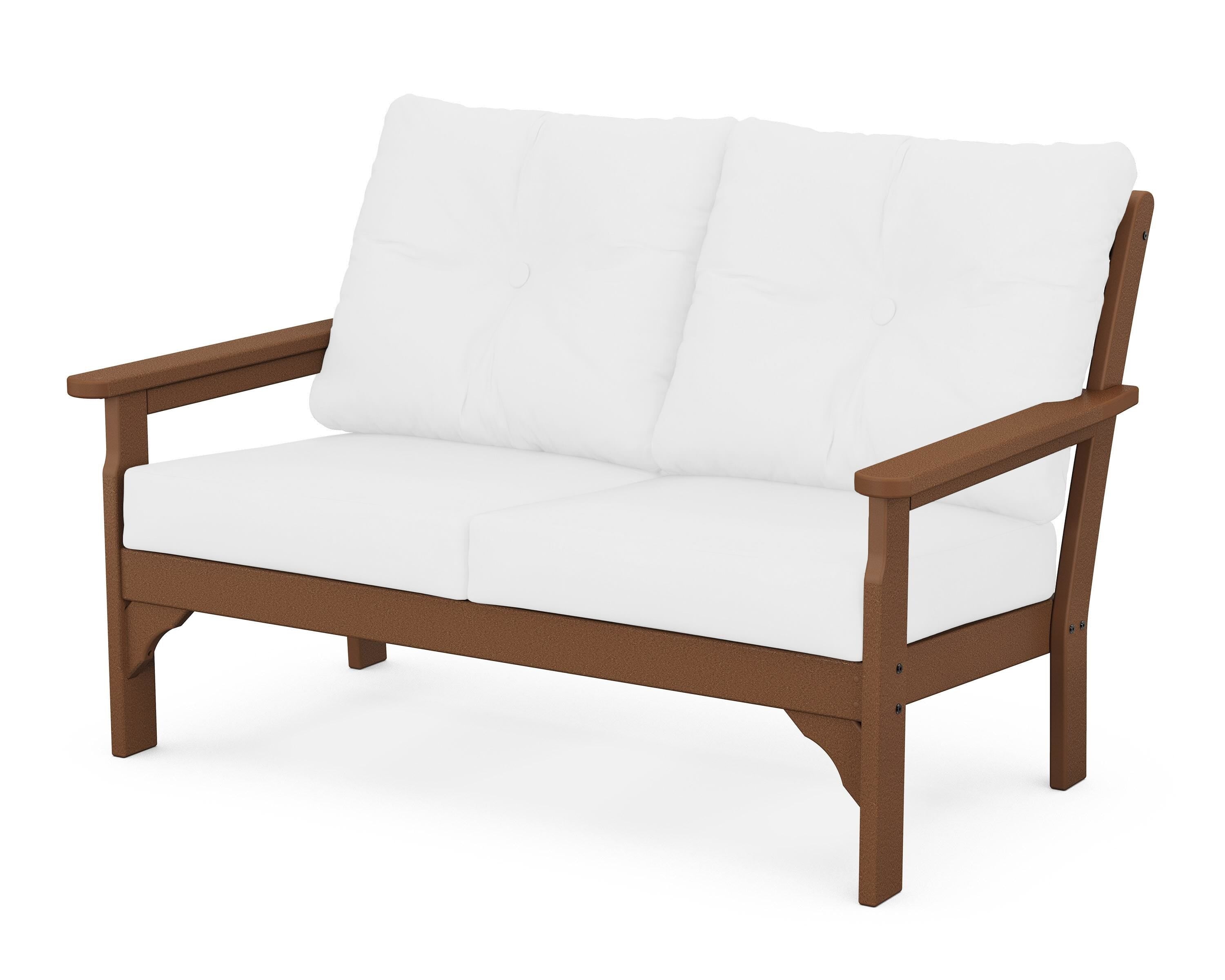 POLYWOOD® Vineyard Deep Seating Loveseat in Teak / Natural