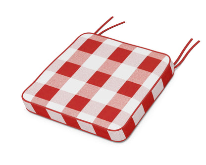 Martha Stewart by POLYWOOD® Chinoiserie Side Chair Seat Cushion in Buffalo Plaid Crimson