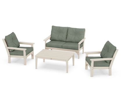 POLYWOOD® Vineyard 4-Piece Deep Seating Set in Sand / Cast Sage