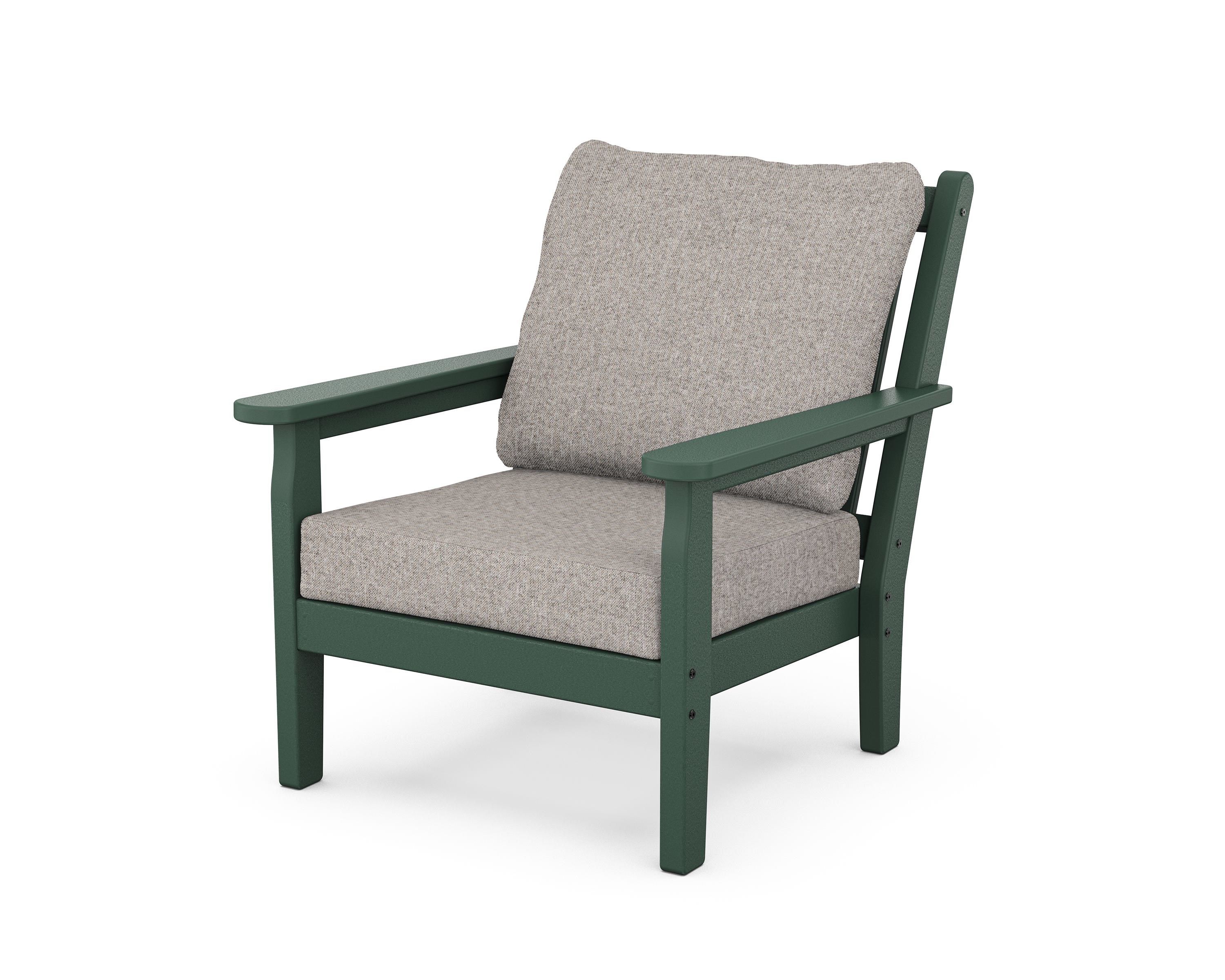 POLYWOOD® Chippendale Deep Seating Chair in Green / Weathered Tweed