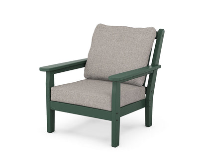 POLYWOOD® Chippendale Deep Seating Chair in Green / Weathered Tweed