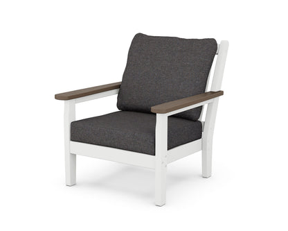 POLYWOOD® Chippendale Deep Seating Chair in White / Kona / Ash Charcoal