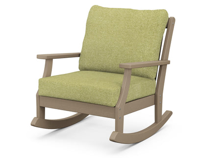 POLYWOOD® Braxton Deep Seating Rocking Chair in Vintage Sahara / Chartreuse Boucle