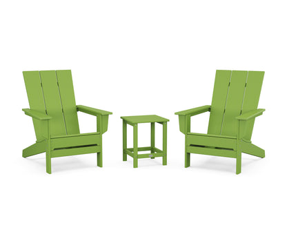 POLYWOOD® 3-Piece Modern Studio Adirondack Set in Lime