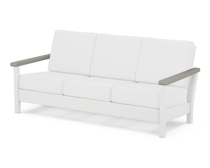 POLYWOOD® Harbour Deep Seating Sofa in White / Driftwood / Natural