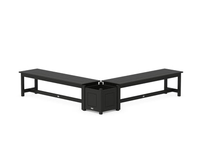 Country Living 60" Country Living L- Shaped Planter Bench Set in Black