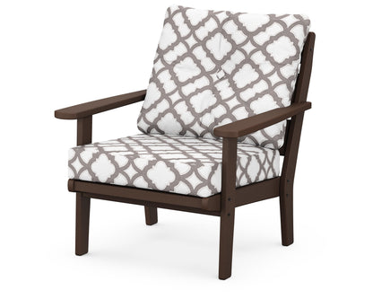 POLYWOOD® Lakeside Deep Seating Chair in Mahogany / Trellis Grey Mist