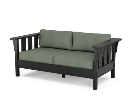 Martha Stewart by POLYWOOD® Acadia Deep Seating Loveseat in Black / Cast Sage