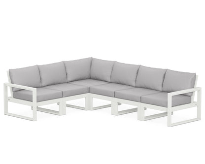 POLYWOOD® EDGE 6-Piece Modular Deep Seating Set in Vintage White / Granite