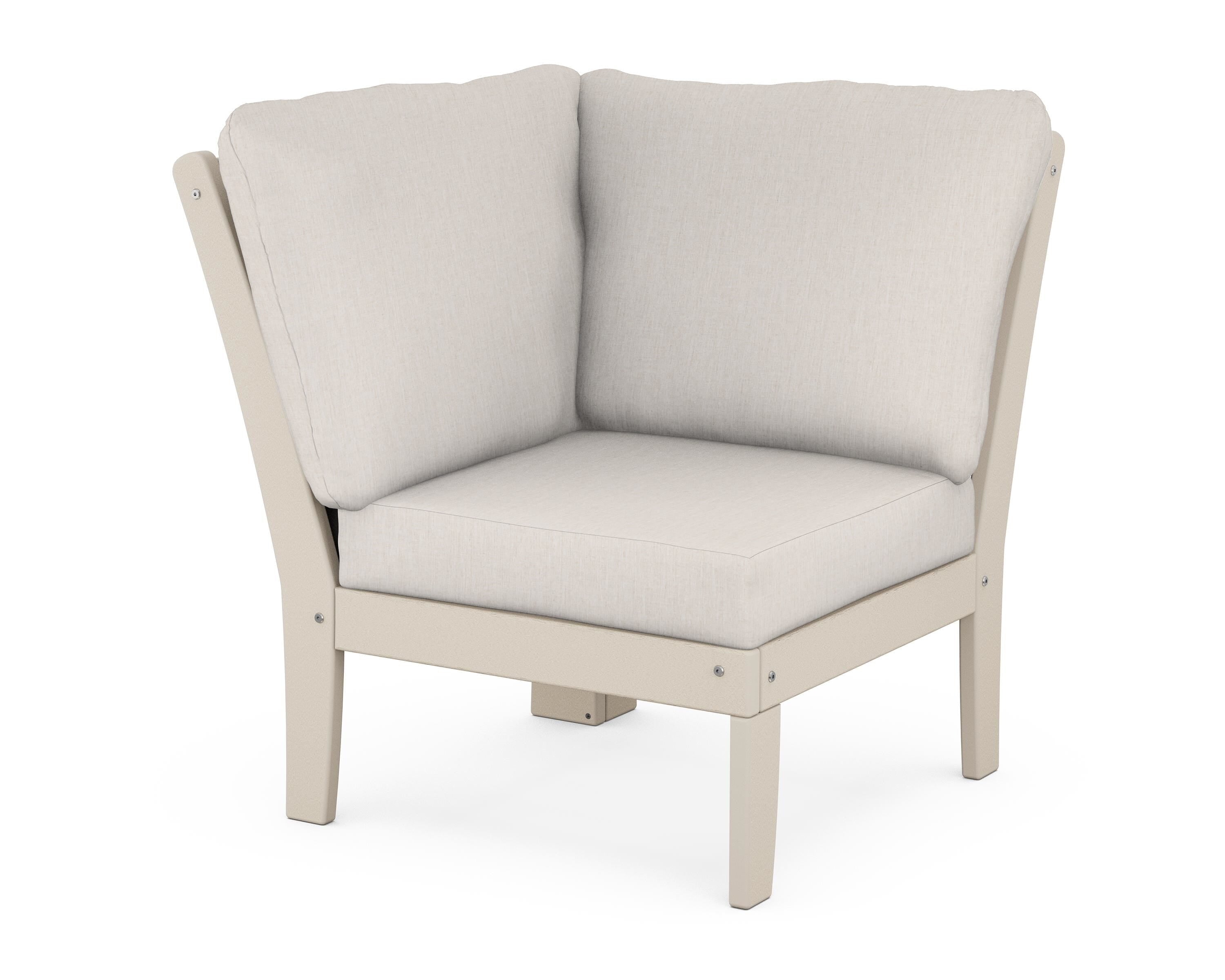 POLYWOOD® Braxton Modular Corner Chair in Sand / Cast Ash
