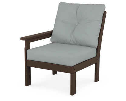 POLYWOOD® Vineyard Modular Left Arm Chair in Mahogany / Spa