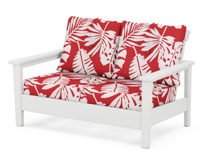 POLYWOOD® Prescott Deep Seating Loveseat in White / Leaf Crimson