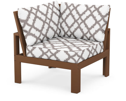 Unbranded Modular Corner Chair in Teak / Trellis Grey Mist