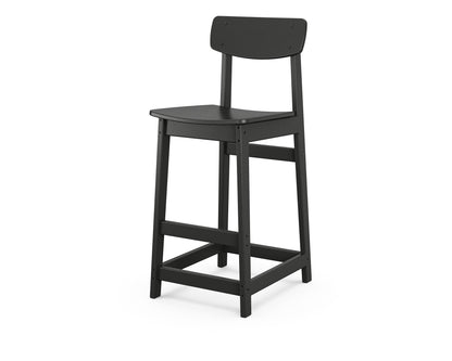 POLYWOOD® Modern Studio Urban Bar Chair in Black