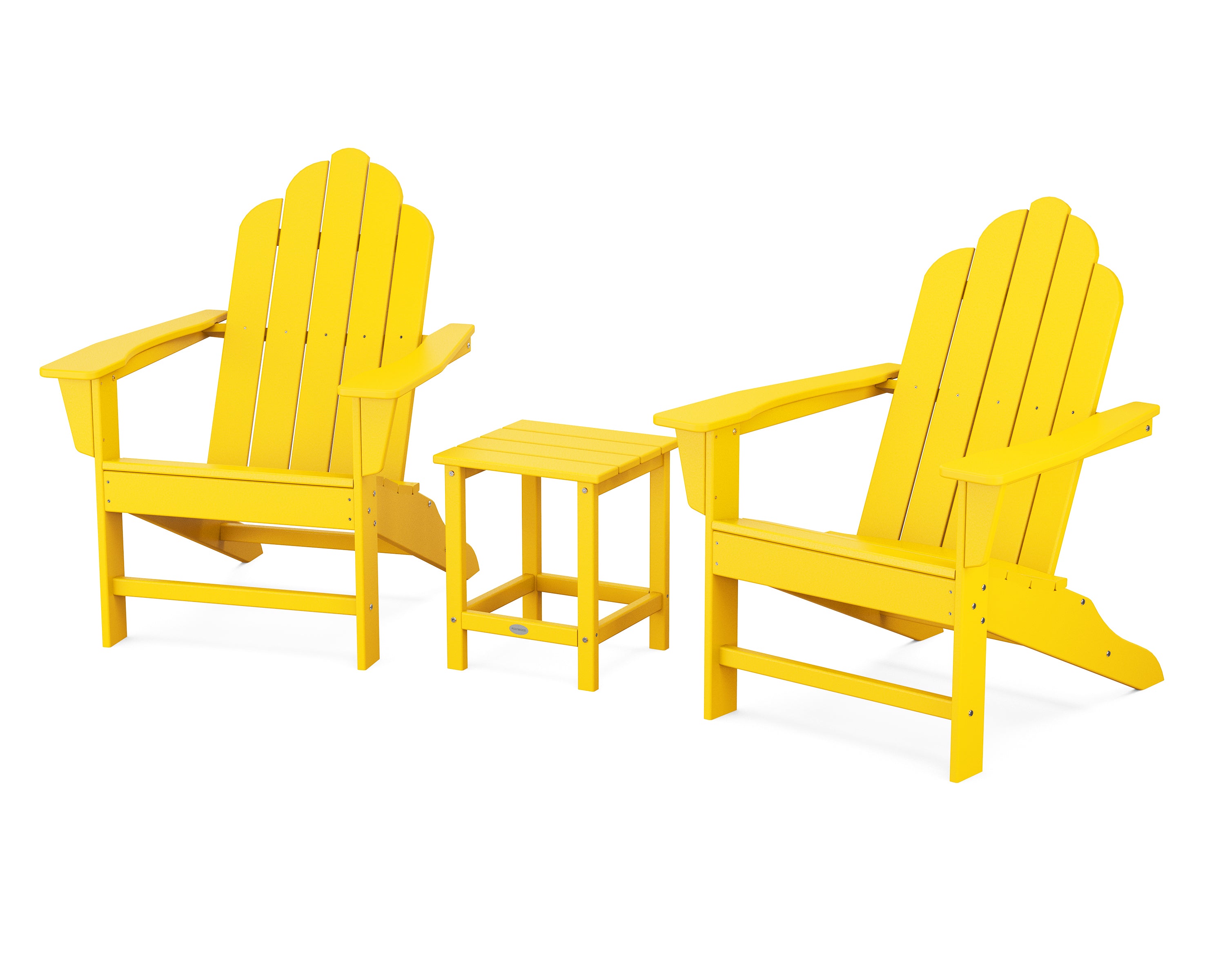 POLYWOOD® Long Island Adirondack 3-Piece Set in Lemon