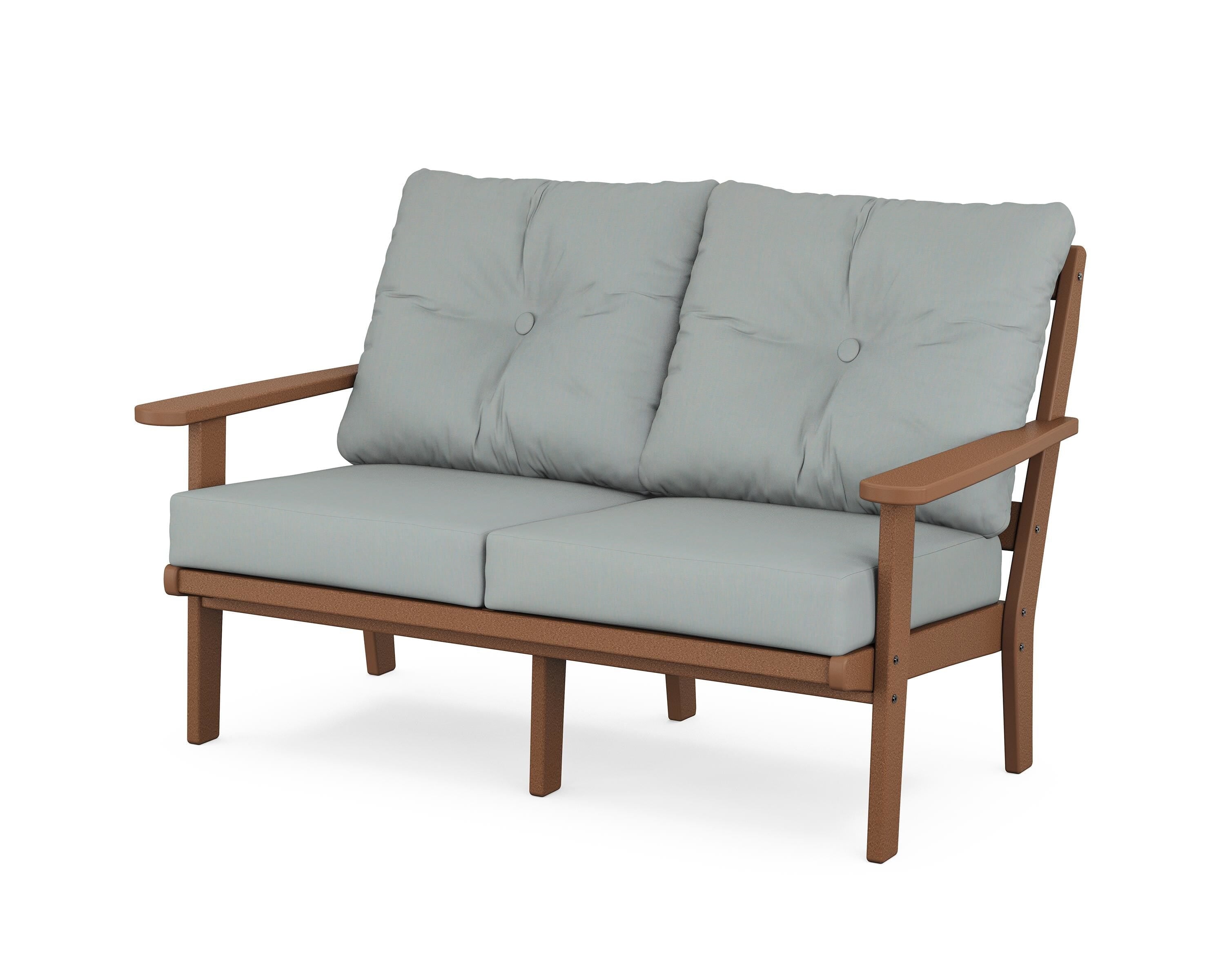POLYWOOD® Mission Deep Seating Loveseat in Teak / Spa