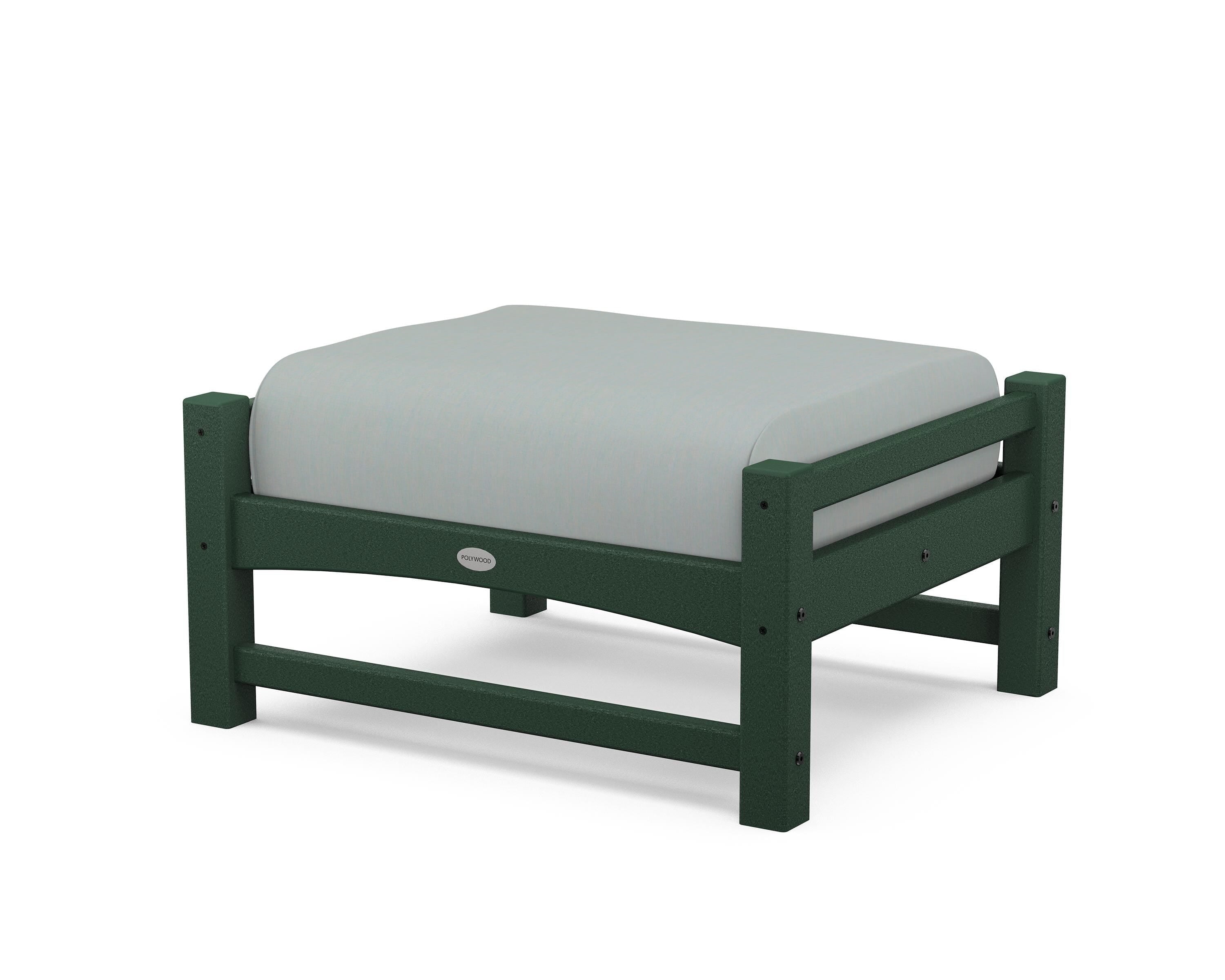 POLYWOOD® Club Ottoman in Green / Spa