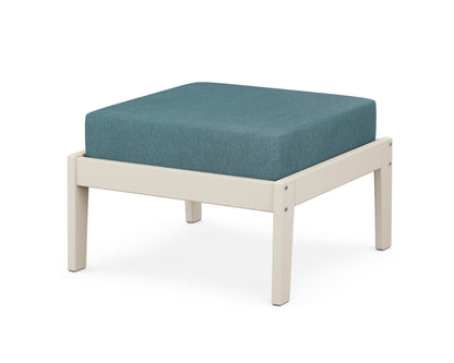Unbranded Deep Seating Ottoman in Sand / Ocean Teal