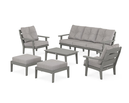 POLYWOOD® Lakeside 6-Piece Lounge Sofa Set in Slate Grey / Grey Mist