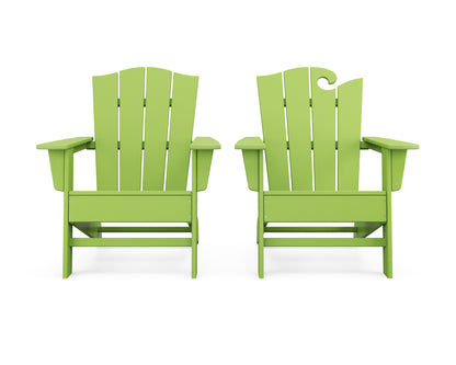 POLYWOOD® Wave 2-Piece Adirondack Chair Set with The Crest Chair in Lime