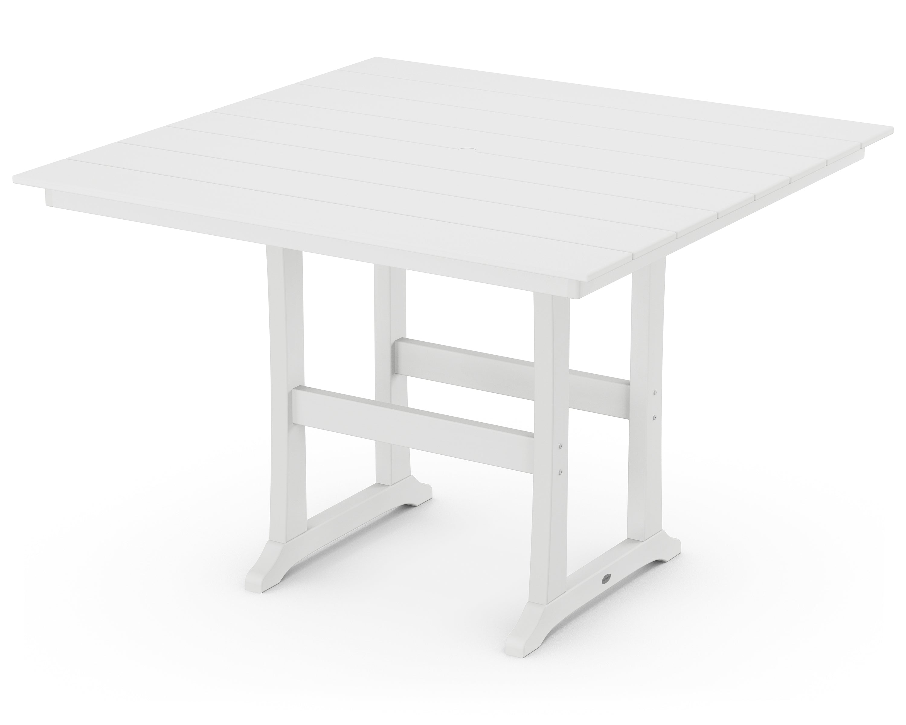 POLYWOOD® Farmhouse Trestle 59" Bar Table in White
