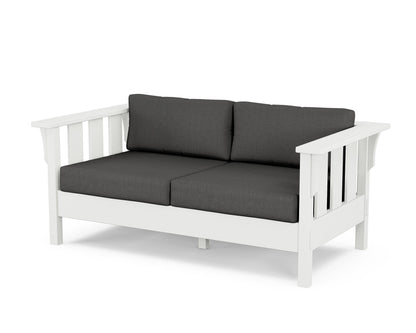 Martha Stewart by POLYWOOD® Acadia Deep Seating Loveseat in White / Spectrum Carbon