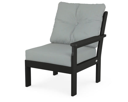 POLYWOOD® Vineyard Modular Right Arm Chair in Black / Spa