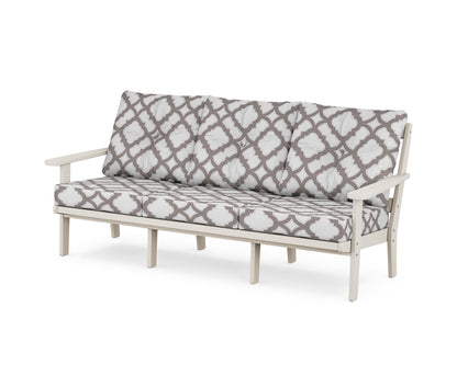POLYWOOD® Mission Deep Seating Sofa in Sand / Trellis Grey Mist