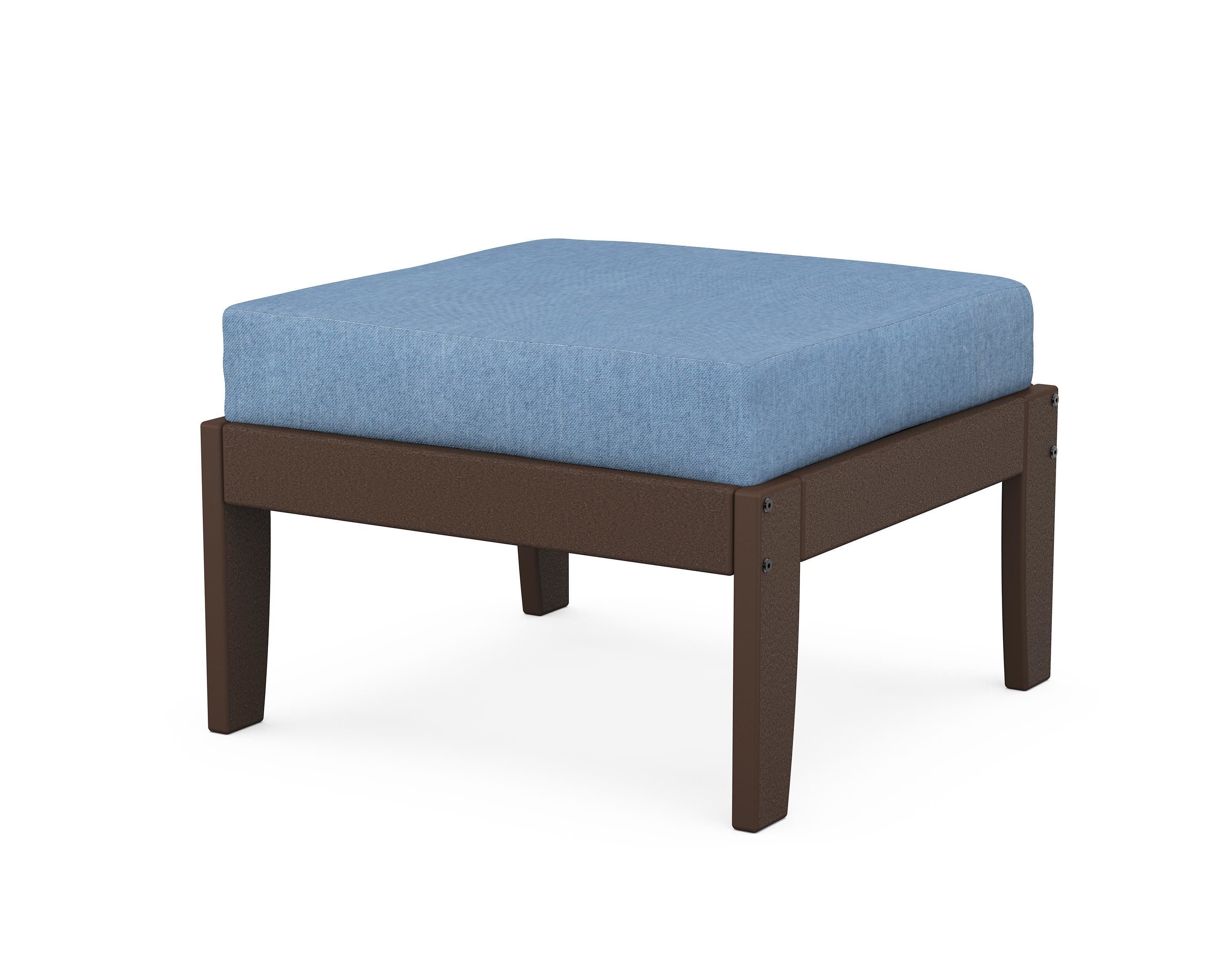 Unbranded Modular Ottoman - Classic in Mahogany / Sky Blue